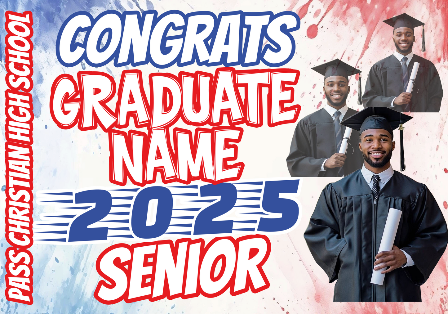 Graduation Yard Sign w/ up to 3 photos